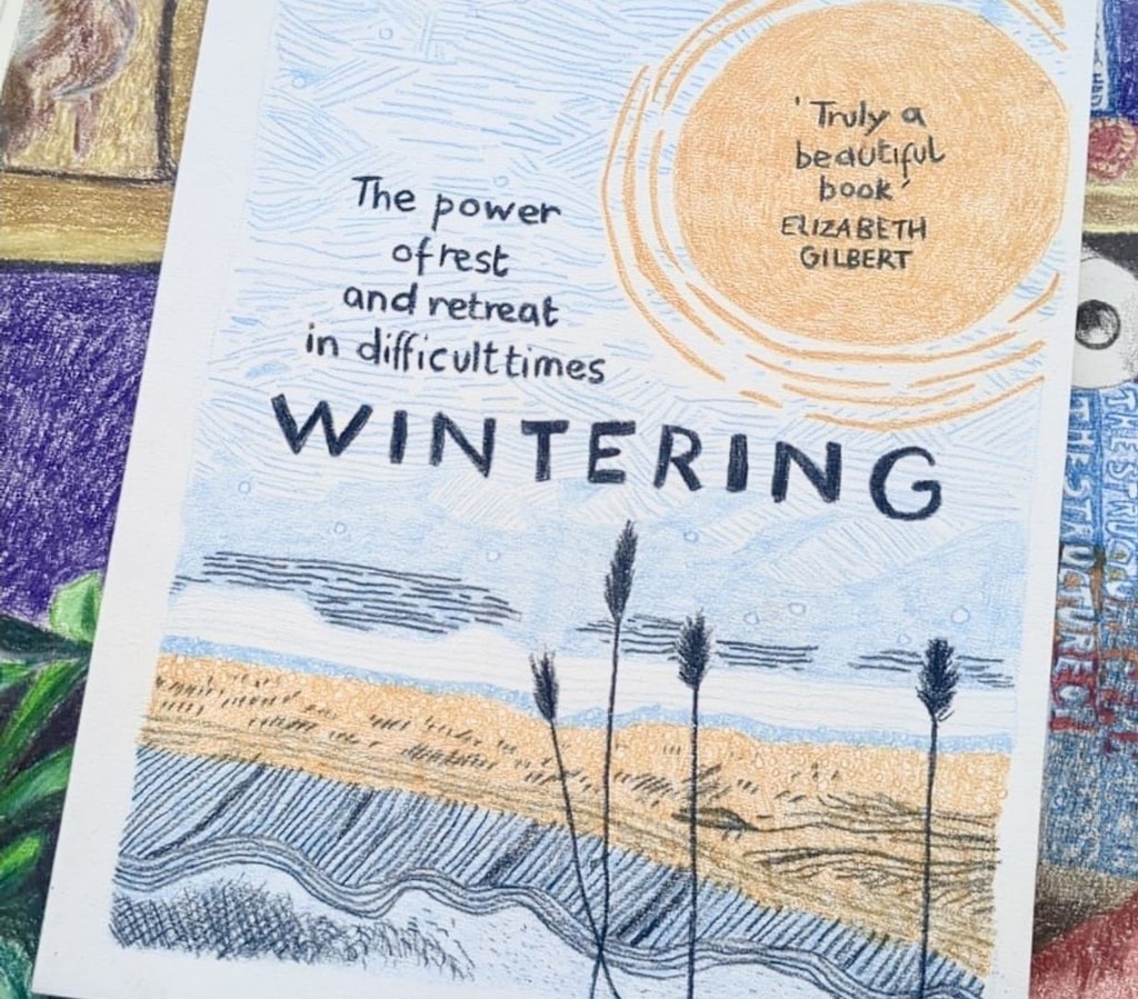 A detailed pencil crayon drawing of a book front cover by Theresa Bruno.