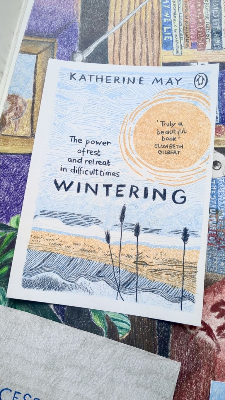 A detailed pencil crayon drawing of a book front cover by Theresa Bruno.