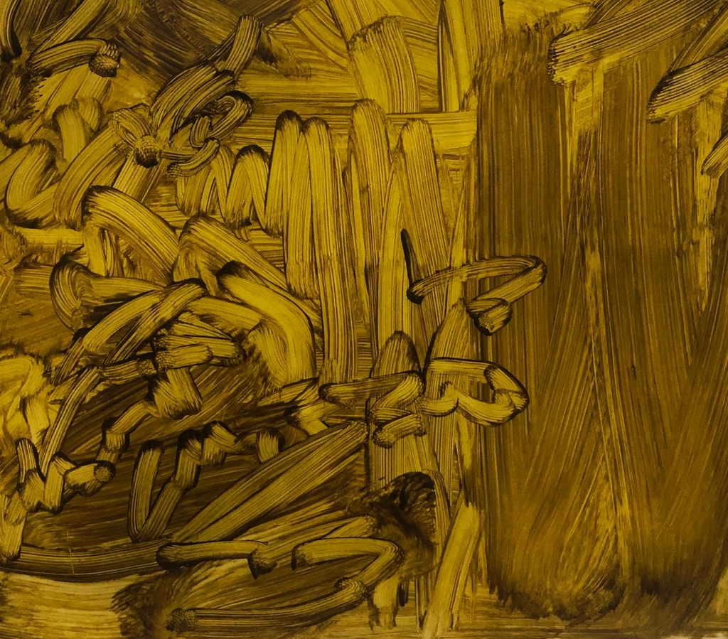 A streaky ochre painting.