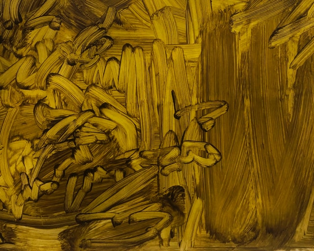 A streaky ochre painting.